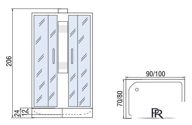 Душевая кабина Мономах 100/70/24 МЗ L Б/К - Изображение №4 — Интернет-магазин ПроЗаказ