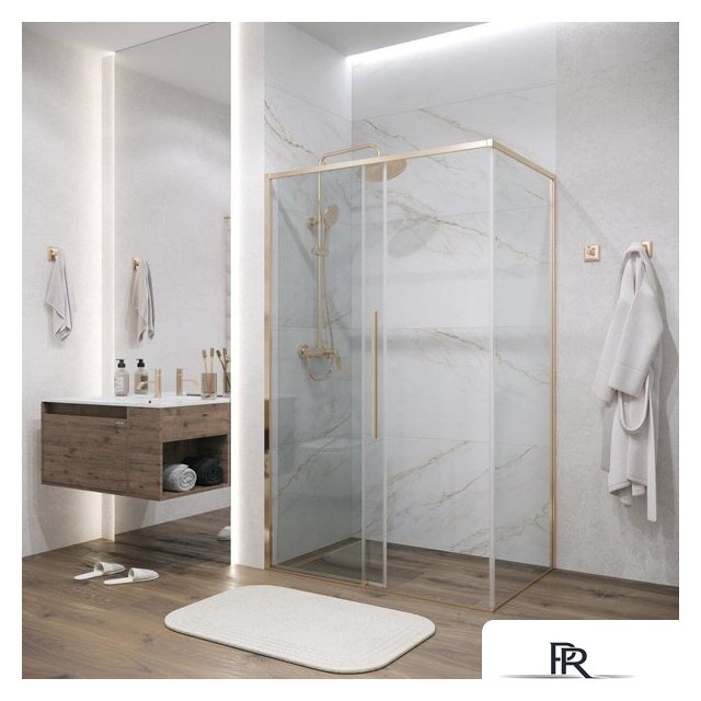 Душевой уголок Grossman Galaxy 100x90x195 120.K33.01.1090.32.00 (золото сатин/прозрачное стекло) - Изображение №8 — Интернет-магазин ПроЗаказ