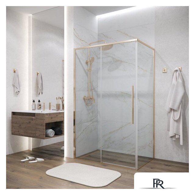 Душевой уголок Grossman Galaxy 100x90x195 120.K33.01.1090.32.00 (золото сатин/прозрачное стекло) - Изображение №6 — Интернет-магазин ПроЗаказ