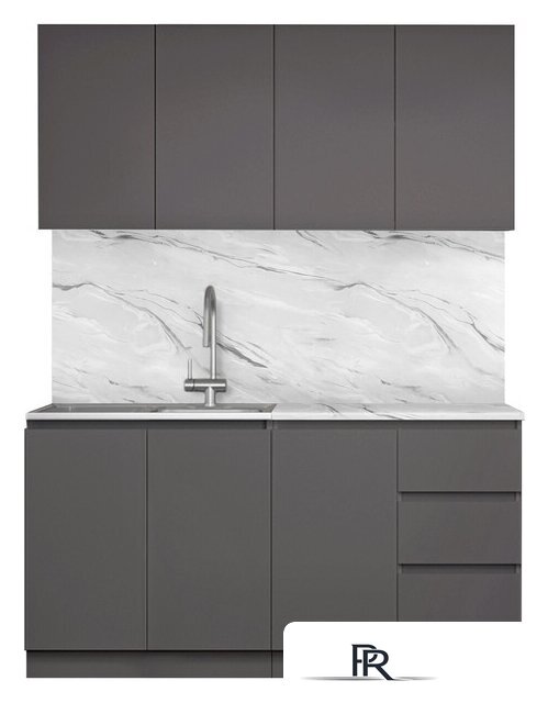 Готовая кухня Артём-Мебель Мэри СН-114 ДСП 1.6м (серый графит) - Изображение №1 — Интернет-магазин ПроЗаказ