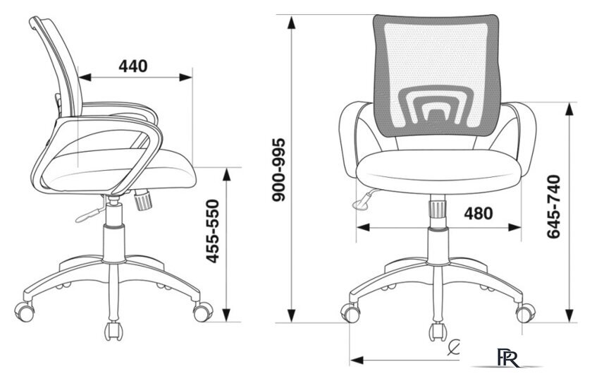 Офисное кресло Бюрократ CH-695N/OR/TW-11 (черный/оранжевый) - Изображение №5 — Интернет-магазин ПроЗаказ
