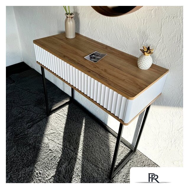 Консольный стол Shtabe Royal 5011 эко (белый/дуб кантри золотой/черный) - Изображение №4 — Интернет-магазин ПроЗаказ