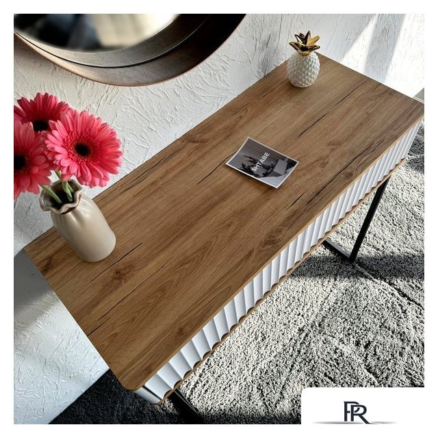 Консольный стол Shtabe Royal 5011 эко (белый/дуб кантри золотой/черный) - Изображение №5 — Интернет-магазин ПроЗаказ