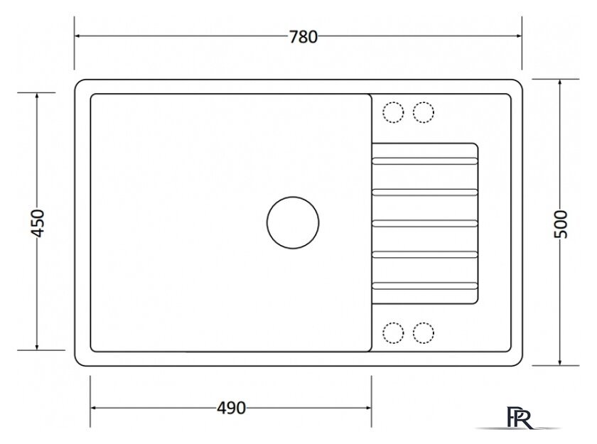 Кухонная мойка ZorG Dello 78 (серый жемчуг) - Изображение №2 — Интернет-магазин ПроЗаказ