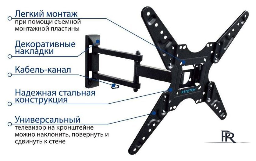 Кронштейн для телевизора Kromax OPTIMA-414 (черный) - Изображение №9 — Интернет-магазин ПроЗаказ