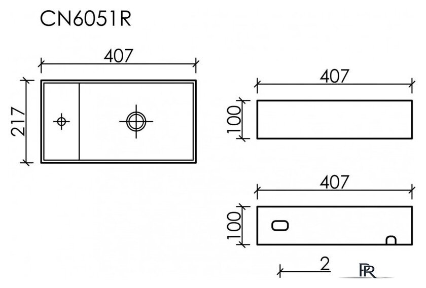 Умывальник Ceramica Nova Element R CN6051RMH (антрацит матовый) - Изображение №7 — Интернет-магазин ПроЗаказ