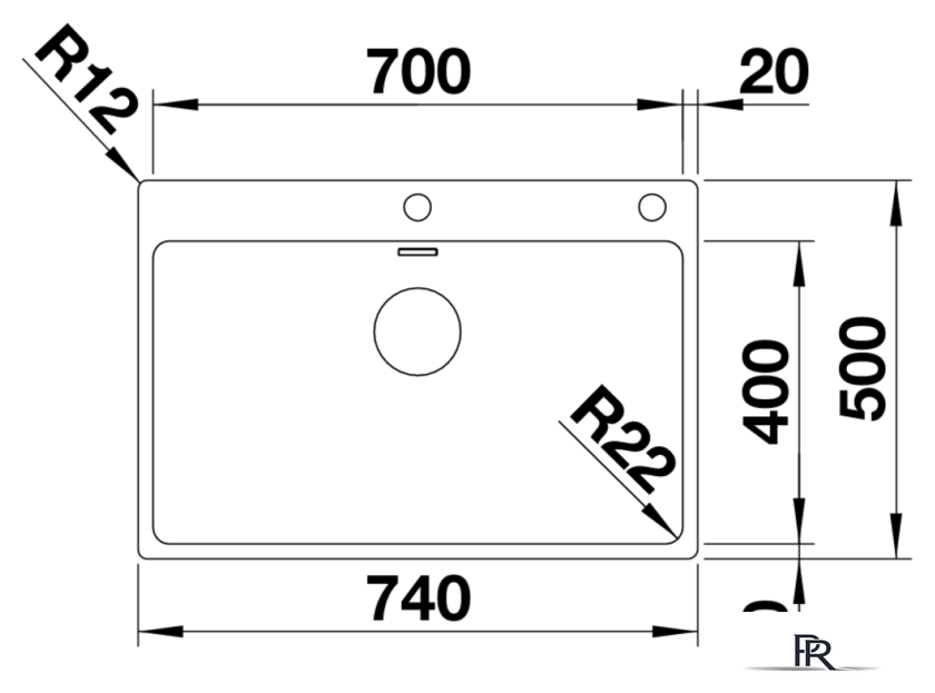 Кухонная мойка Blanco Andano 700-IF/A 525246 (с клапаном-автоматом, сатин) - Изображение №3 — Интернет-магазин ПроЗаказ