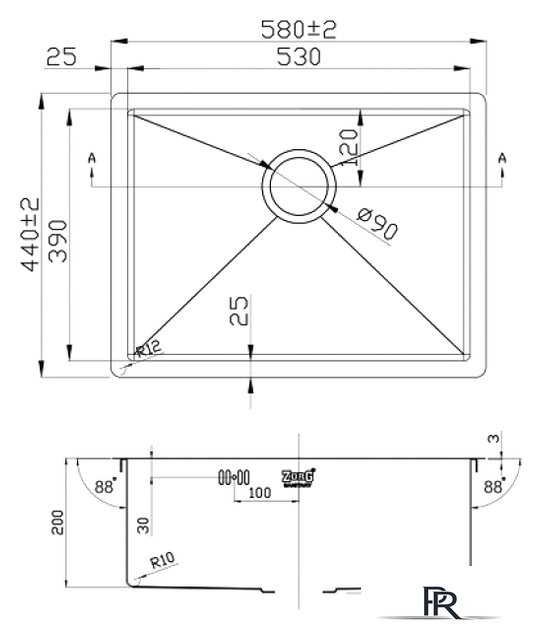 Кухонная мойка ZorG R-5844 - Изображение №2 — Интернет-магазин ПроЗаказ