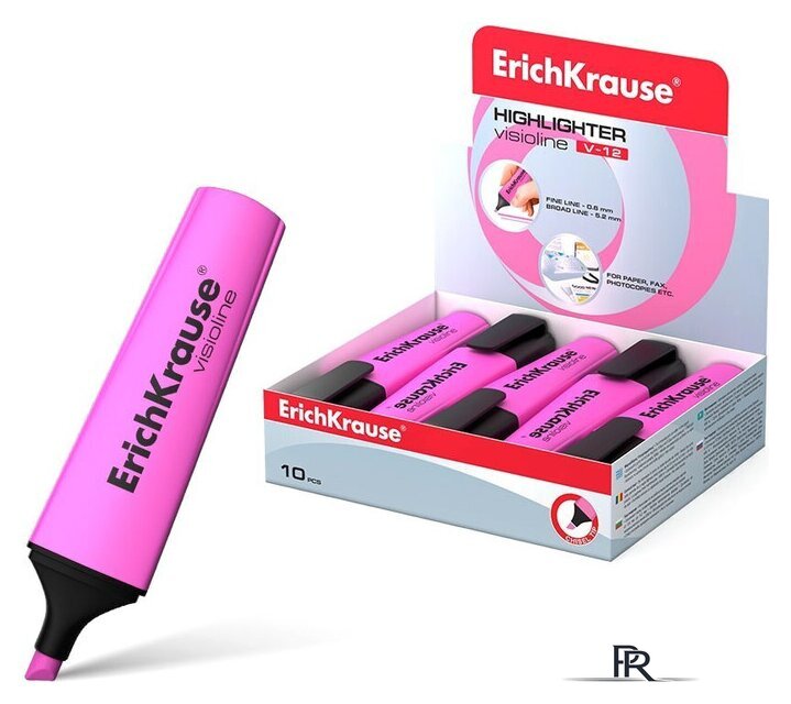 Набор маркеров Erich Krause Visioline V-12 розовый 32498 (10 шт) - Изображение №1 — Интернет-магазин ПроЗаказ