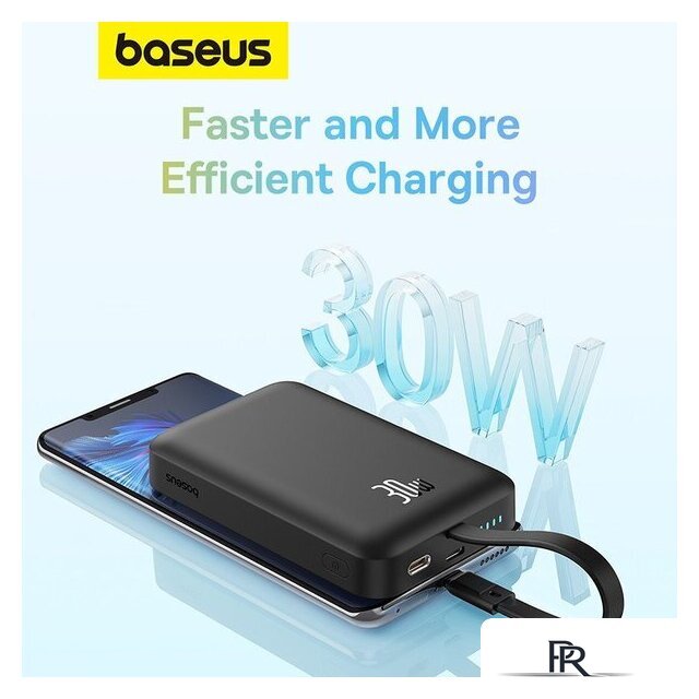 Внешний аккумулятор Baseus Magnetic Fast Charge Power Bank Type-C Edition 30W 10000mAh (черный) - Изображение №14 — Интернет-магазин ПроЗаказ