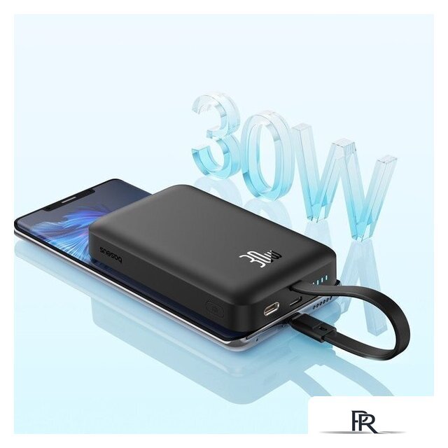 Внешний аккумулятор Baseus Magnetic Fast Charge Power Bank Type-C Edition 30W 10000mAh (черный) - Изображение №10 — Интернет-магазин ПроЗаказ