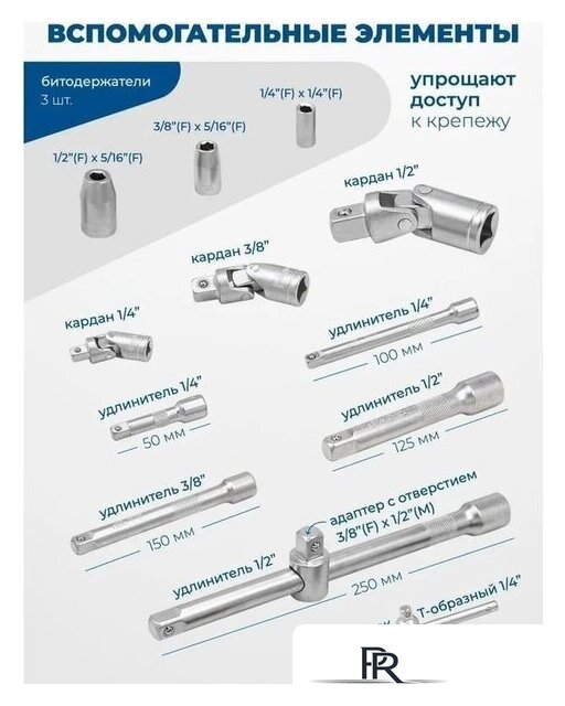 Универсальный набор инструментов Scheppach 38841+2 (216 предметов) - Изображение №9 — Интернет-магазин ПроЗаказ