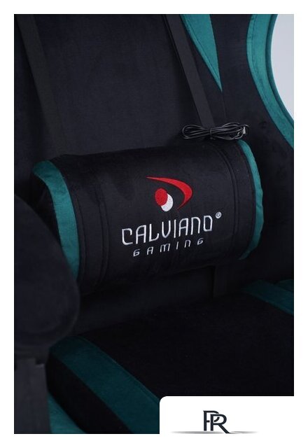 Игровое (геймерское) кресло Calviano 1584 (велюр, черный/зеленый) - Изображение №15 — Интернет-магазин ПроЗаказ