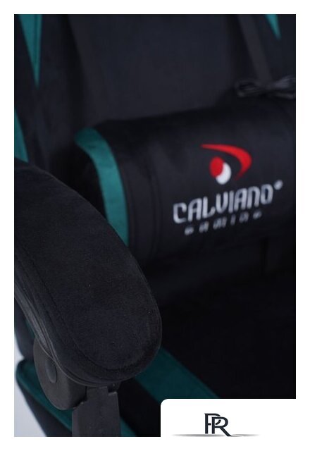 Игровое (геймерское) кресло Calviano 1584 (велюр, черный/зеленый) - Изображение №17 — Интернет-магазин ПроЗаказ