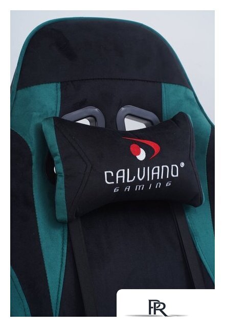 Игровое (геймерское) кресло Calviano 1584 (велюр, черный/зеленый) - Изображение №16 — Интернет-магазин ПроЗаказ