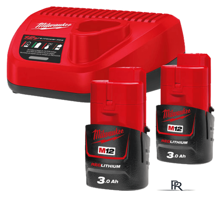 Аккумулятор с зарядным устройством Milwaukee M12 M12NRG-302 4933451902 (2 x 12В/3 Ач + 12В) - Изображение №1 — Интернет-магазин ПроЗаказ