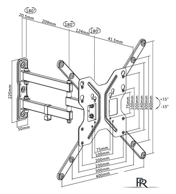 Кронштейн для телевизора Ultramounts UM908 (черный) - Изображение №12 — Интернет-магазин ПроЗаказ