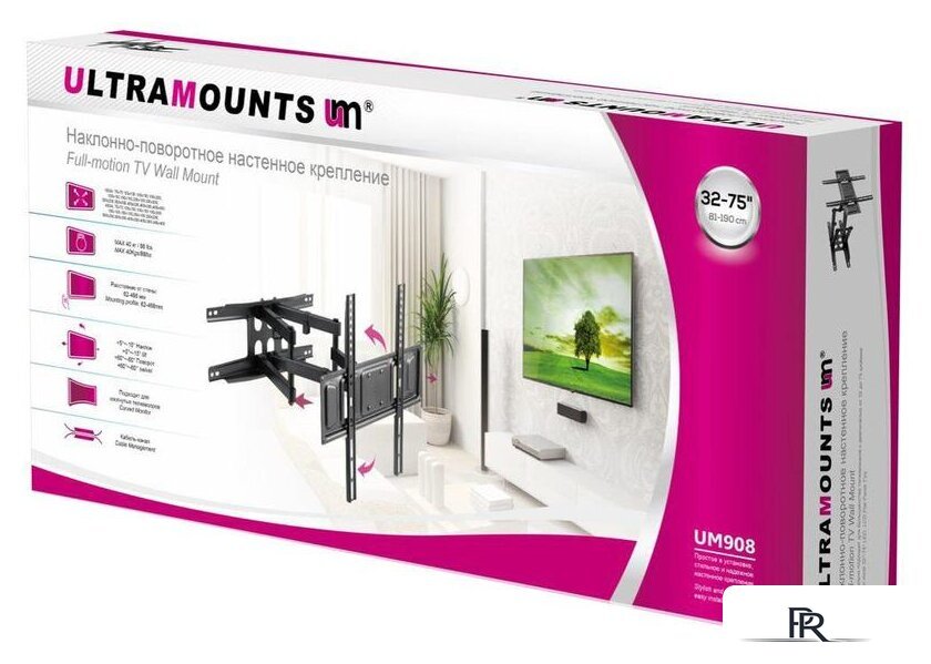 Кронштейн для телевизора Ultramounts UM908 (черный) - Изображение №9 — Интернет-магазин ПроЗаказ