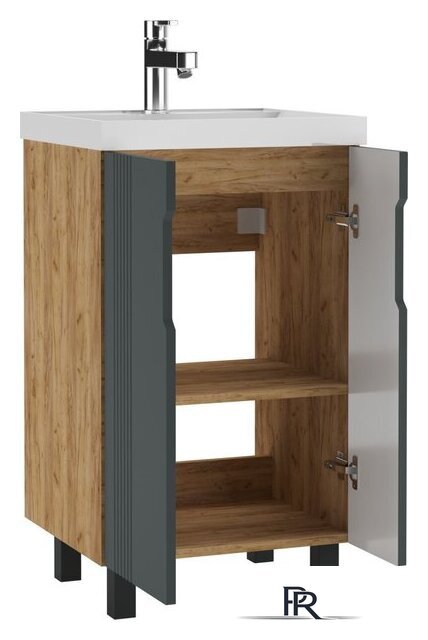  Айсберг Тумба под умывальник Bazis 50 Марта без ящика (дуб вотан) - Изображение №2 — Интернет-магазин ПроЗаказ