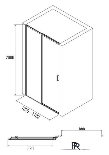 Душевая дверь Alex Baitler AB61B110 110x200 - Изображение №3 — Интернет-магазин ПроЗаказ