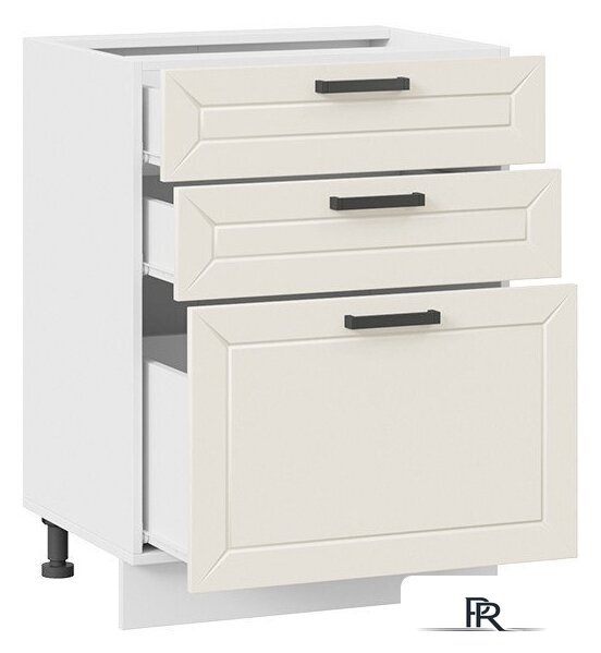 Шкаф напольный Трия Лорас 1Н6Я3 (белый/холст брюле) - Изображение №2 — Интернет-магазин ПроЗаказ