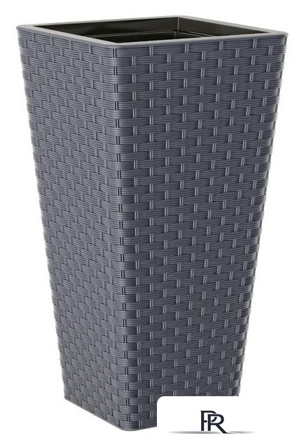 Кашпо Form-Plastic Rattana Slim FP-3900-014 (антрацитовый) - Изображение №1 — Интернет-магазин ПроЗаказ