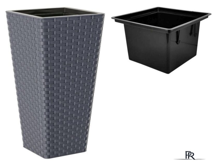 Кашпо Form-Plastic Rattana Slim FP-3900-014 (антрацитовый) - Изображение №2 — Интернет-магазин ПроЗаказ
