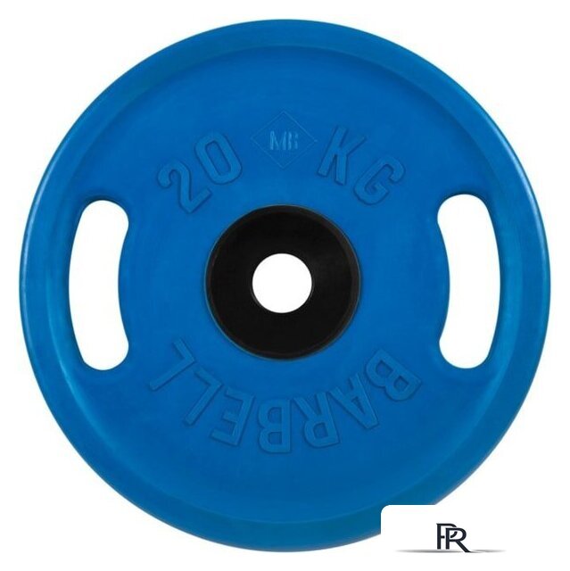 Диск MB Barbell Евро-классик с ручками 51 мм (1x20 кг, синий) - Изображение №1 — Интернет-магазин ПроЗаказ