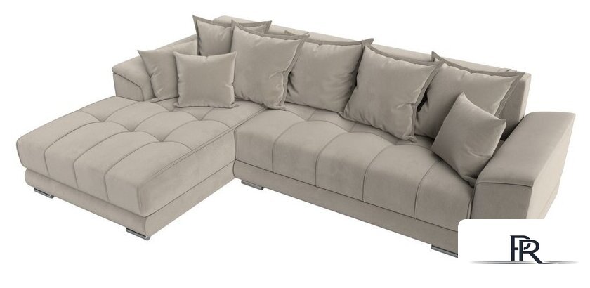 Угловой диван Лига диванов НордСтар левый 121113L (микровельвет бежевый/подушки микровельвет бежевый) - Изображение №6 — Интернет-магазин ПроЗаказ