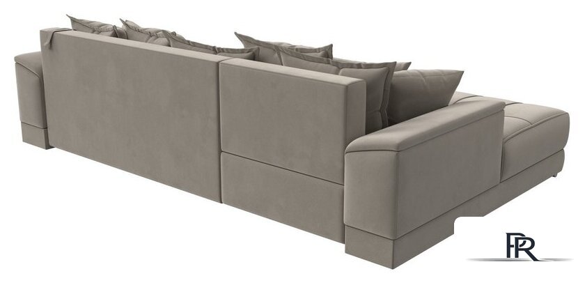 Угловой диван Лига диванов НордСтар левый 121113L (микровельвет бежевый/подушки микровельвет бежевый) - Изображение №5 — Интернет-магазин ПроЗаказ