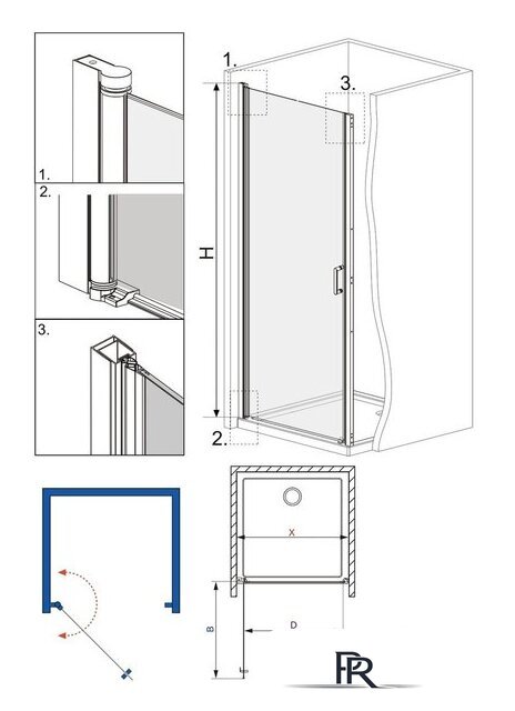 Душевая дверь Roxen Astra 580110-80B (черный/прозрачное) - Изображение №5 — Интернет-магазин ПроЗаказ