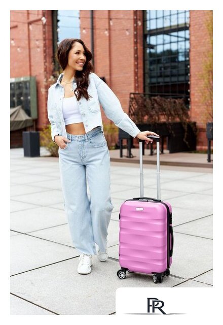 Чемодан-спиннер Peterson PTN 5806-W-S (розовый) - Изображение №3 — Интернет-магазин ПроЗаказ