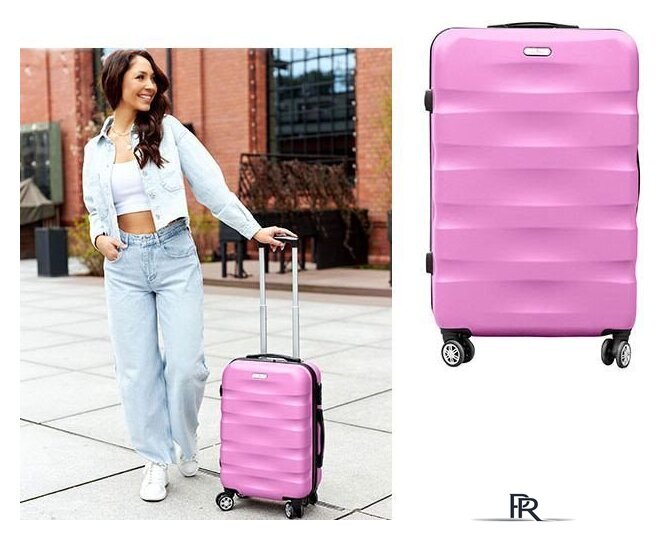 Чемодан-спиннер Peterson PTN 5806-W-S (розовый) - Изображение №2 — Интернет-магазин ПроЗаказ