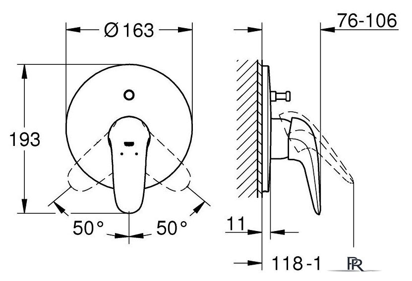 Смеситель без скрытого механизма Grohe Eurostyle 29099LS3 (белая луна) - Изображение №2 — Интернет-магазин ПроЗаказ