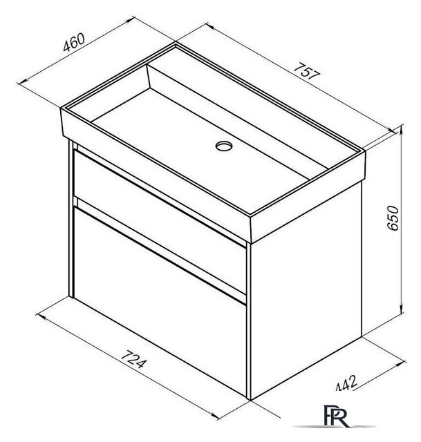 Aquanet Тумба под умывальник Nova Lite 75 242273 (с 2 ящиками) - Изображение №7 — Интернет-магазин ПроЗаказ