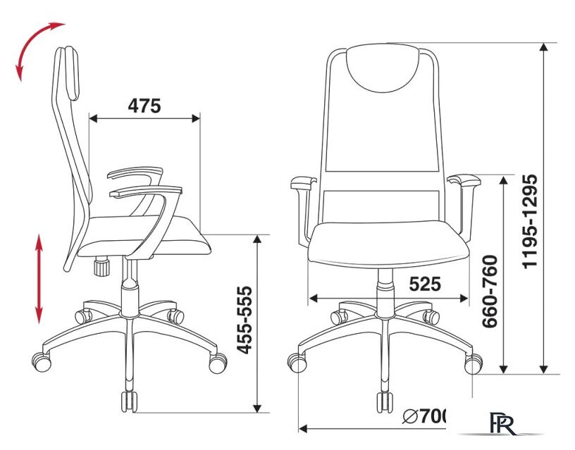 Офисное кресло Бюрократ KB-8 TW-01 TW-11 (черный) - Изображение №5 — Интернет-магазин ПроЗаказ
