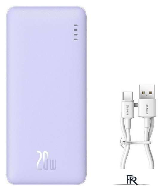 Внешний аккумулятор Baseus Airpow Fast Charge Power Bank 20W 10000mAh (сиреневый) - Изображение №7 — Интернет-магазин ПроЗаказ