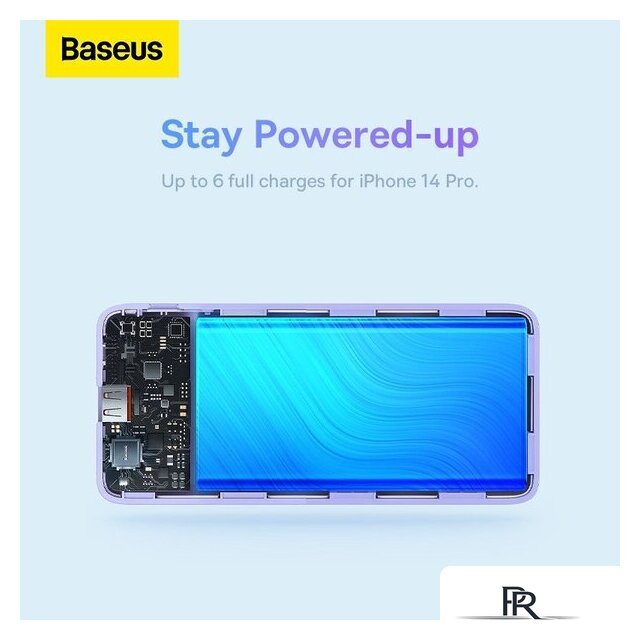 Внешний аккумулятор Baseus Airpow Fast Charge Power Bank 20W 10000mAh (сиреневый) - Изображение №14 — Интернет-магазин ПроЗаказ