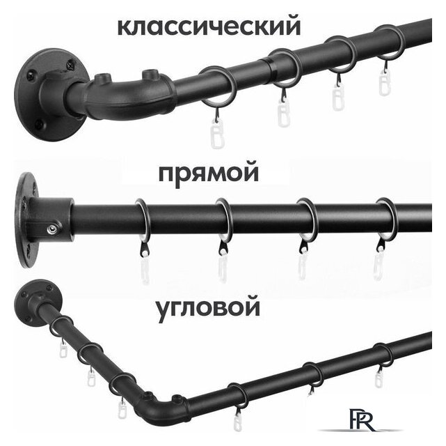 Карниз для штор UG Home Раздвижной 1-рядный 1КМ-У-49-360-Ч (черный, 0.49-3.6м) - Изображение №8 — Интернет-магазин ПроЗаказ