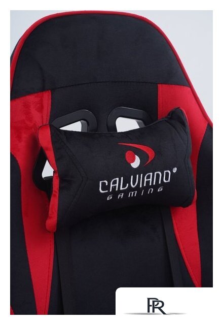 Игровое (геймерское) кресло Calviano 1584 (велюр, черный/красный) - Изображение №18 — Интернет-магазин ПроЗаказ