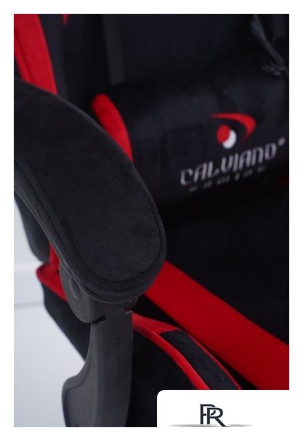 Игровое (геймерское) кресло Calviano 1584 (велюр, черный/красный) - Изображение №19 — Интернет-магазин ПроЗаказ