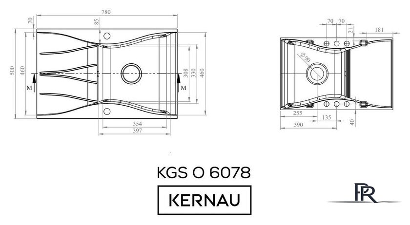 Кухонная мойка Kernau KGS O 6078 1B1D Deep Black - Изображение №11 — Интернет-магазин ПроЗаказ
