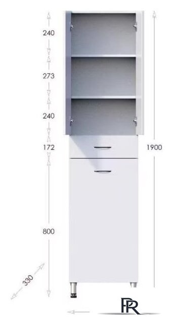  Onika Шкаф-пенал для ванной Модерн 46.17 R с корзиной (404602) - Изображение №6 — Интернет-магазин ПроЗаказ