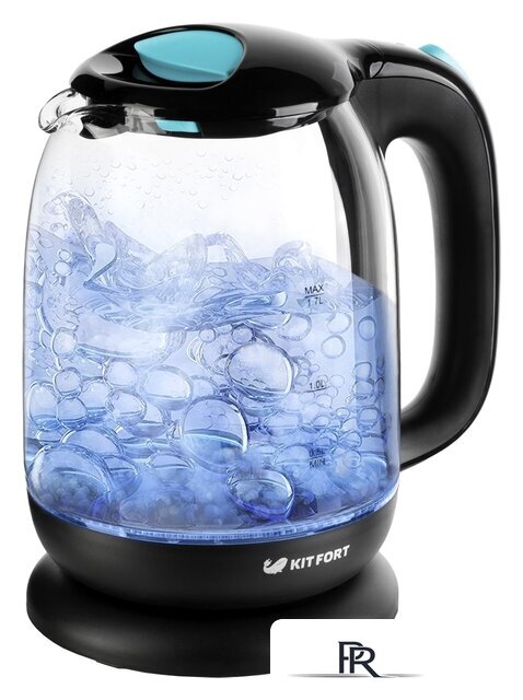 Электрический чайник Kitfort KT-625-1 (черный/голубой) - Изображение №1 — Интернет-магазин ПроЗаказ