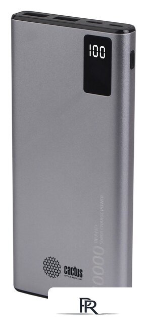 Внешний аккумулятор CACTUS CS-PBFSLT-10000 (серый) - Изображение №1 — Интернет-магазин ПроЗаказ