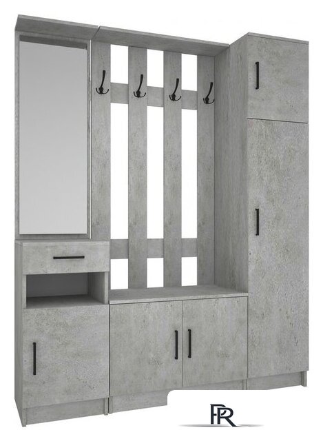 Стенка МДК СПР3 380x1600x2020 (цемент светлый) - Изображение №1 — Интернет-магазин ПроЗаказ