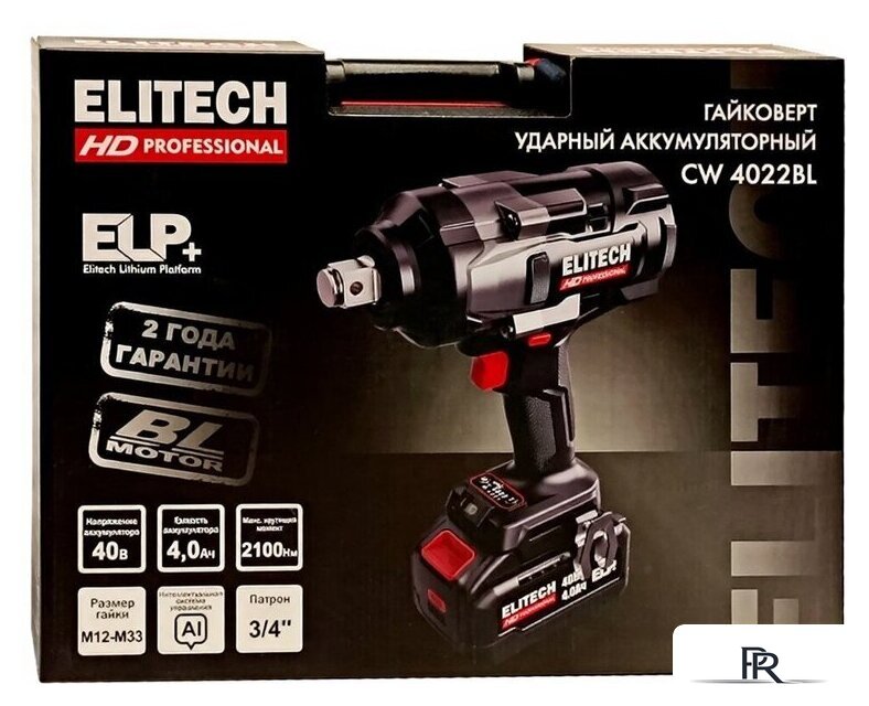 Гайковерт ELITECH CW 4022BL HD E2201.073.01 (с 1-им АКБ, кейс) - Изображение №1 — Интернет-магазин ПроЗаказ