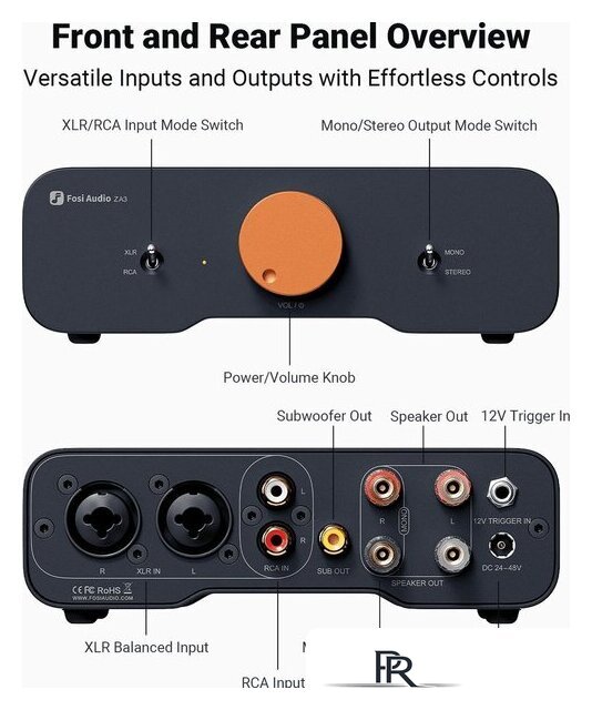 Усилитель мощности Fosi Audio ZA3 (48V/5A) - Изображение №2 — Интернет-магазин ПроЗаказ