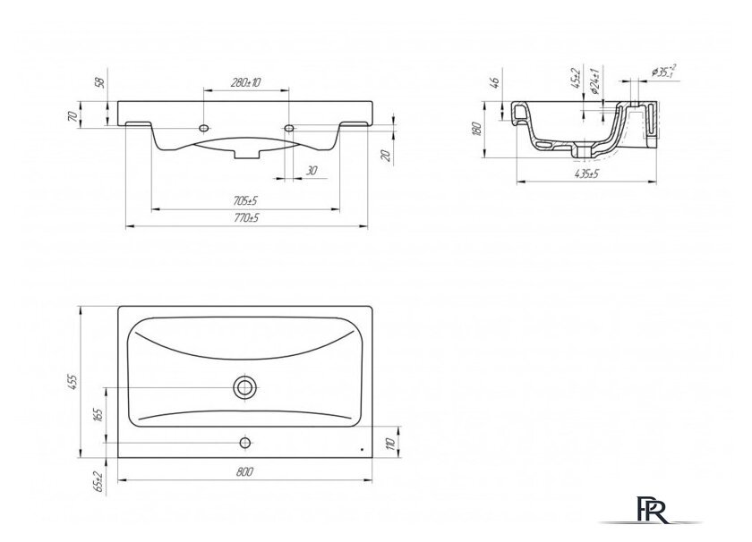  Cersanit Тумба с умывальником Colour 80 + Moduo - Изображение №4 — Интернет-магазин ПроЗаказ