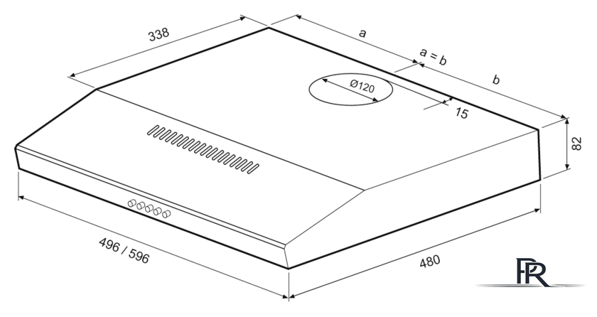 Кухонная вытяжка Krona Ermina 600 PB (черный) - Изображение №2 — Интернет-магазин ПроЗаказ